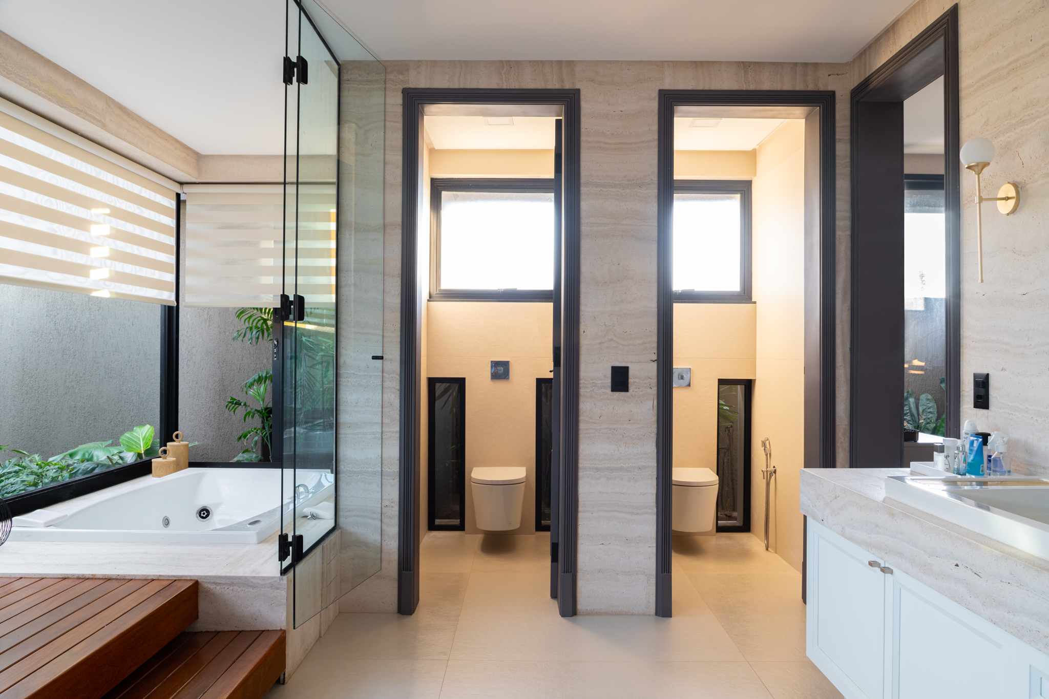 Organizzazione degli ambienti del bagno di Casa Contrappunto
